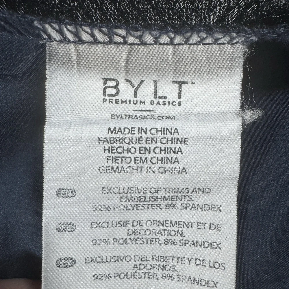 BYLT‎ Premium Basics Swim Trunks Mens Large Navy Blue Grey Contrast Board Shorts